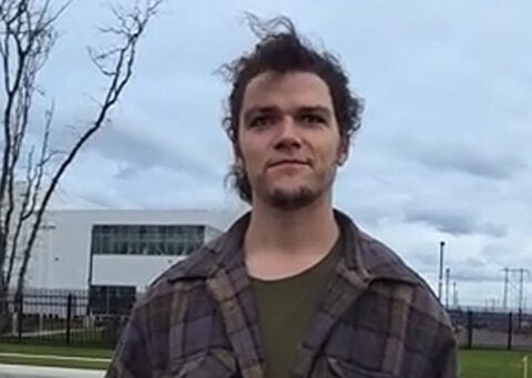 Jacob Roloff speaks outdoors in 2026.