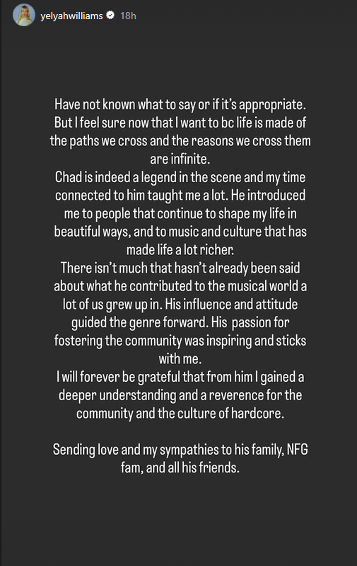 A text post Instagram Story from Hayley Williams.