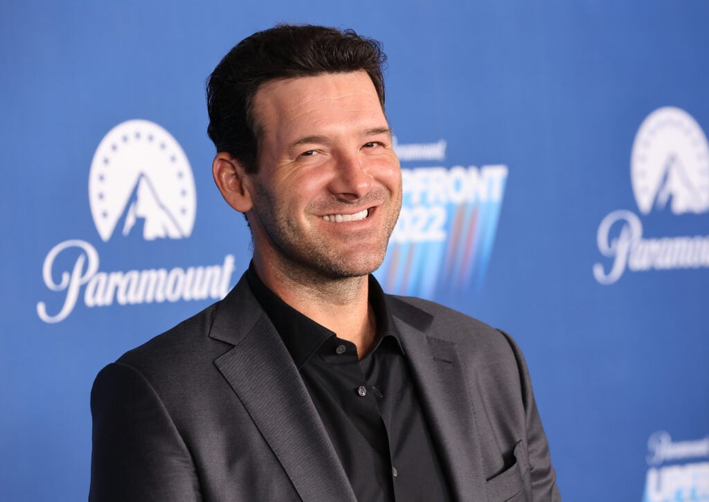 Tony Romo attends the 2022 Paramount Upfront at 666 Madison Avenue on May 18, 2022 in New York City.