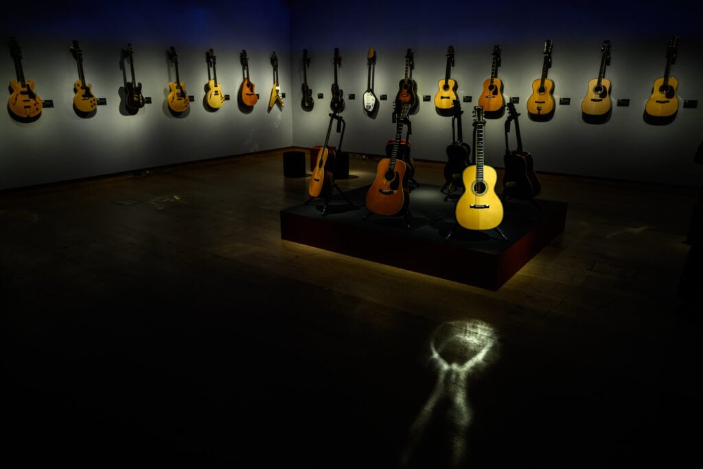 A roomful of guitars.