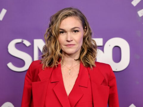 Julia Stiles attends SNL50: The Homecoming Concert at Radio City Music Hall on February 14, 2025 in New York City.