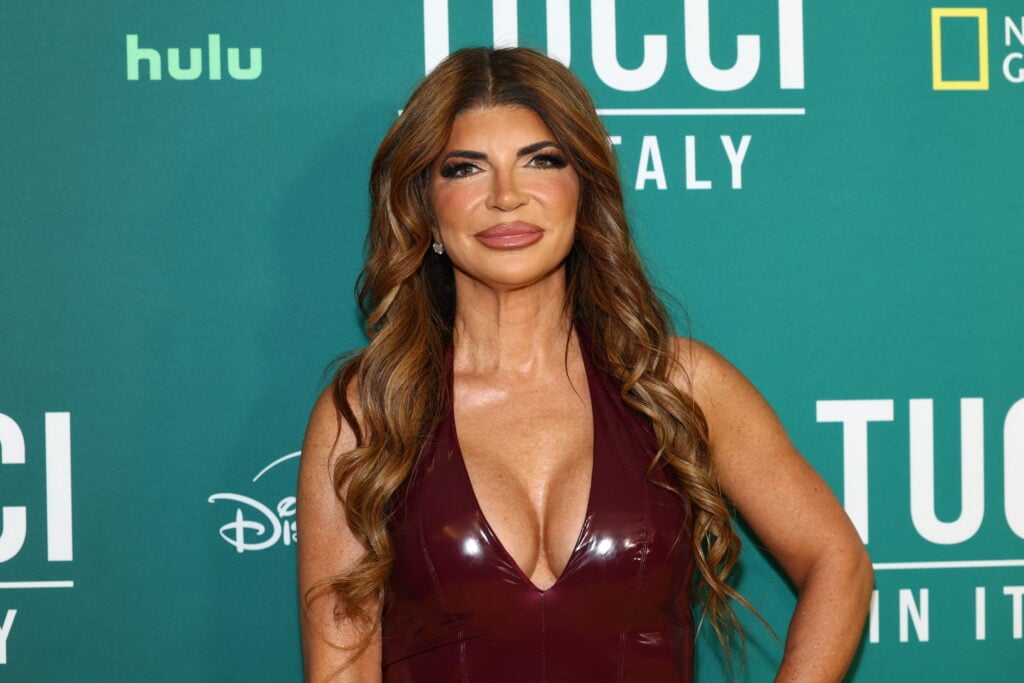 Teresa Giudice attends NatGeo's "Tucci in Italy" New York Premiere on April 28, 2025 in New York City.