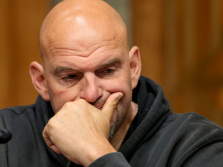 U.S. Sen. John Fetterman (D-PA) looks on during a business meeting with the Senate Homeland Security And Government Affairs Committee in the Dirksen Senate Office Building on August 06, 2026 in Washington, DC.
