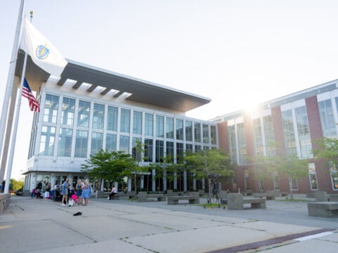 Exterior view of Plymouth Superior Court during Lindsay Clancy's murder trial on August 26, 2026 in Plymouth, Massachusetts.