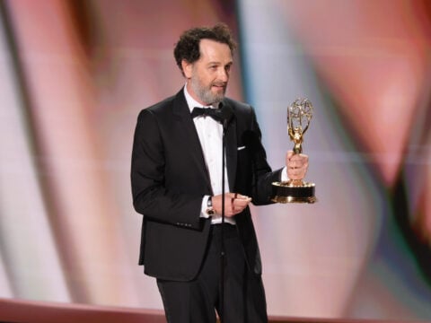 Matthew Rhys accepts the Outstanding Lead Actor in a Limited or Anthology Series or Movie Award for