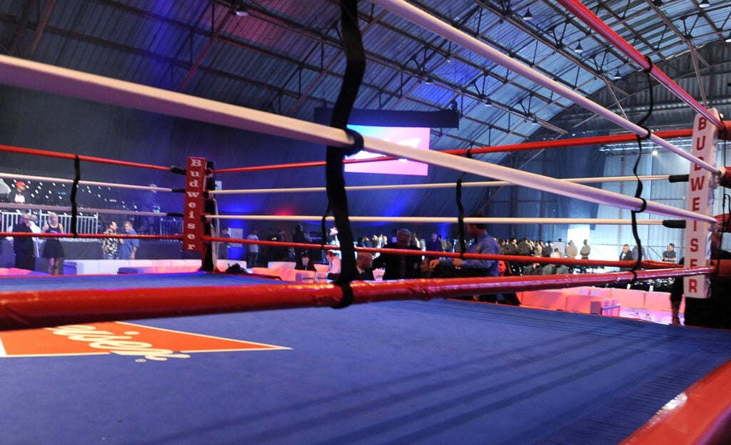 A general view of atmosphere during Boxing at Barker presented by Budweiser  at Barkar Hangar on April 16, 2014 in Santa Monica, California.  