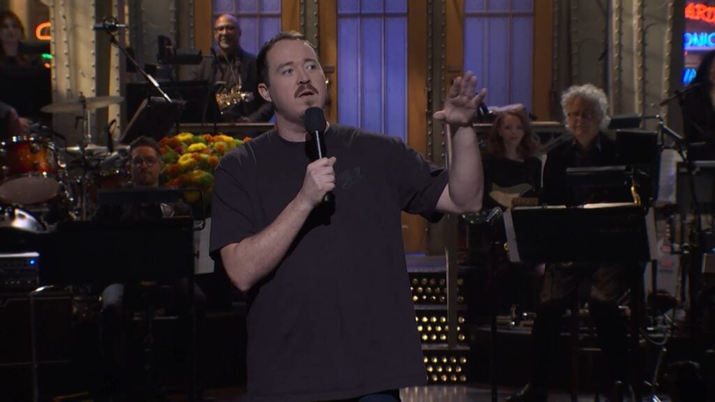 Shane Gillis delivers a misogynistic monologue on Saturday Night Live on October 10, 2026.