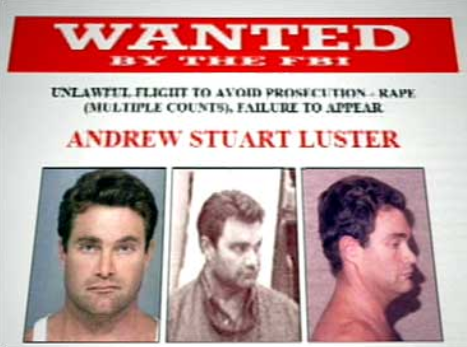 A wanted flier for serial rapist Andrew Luster.