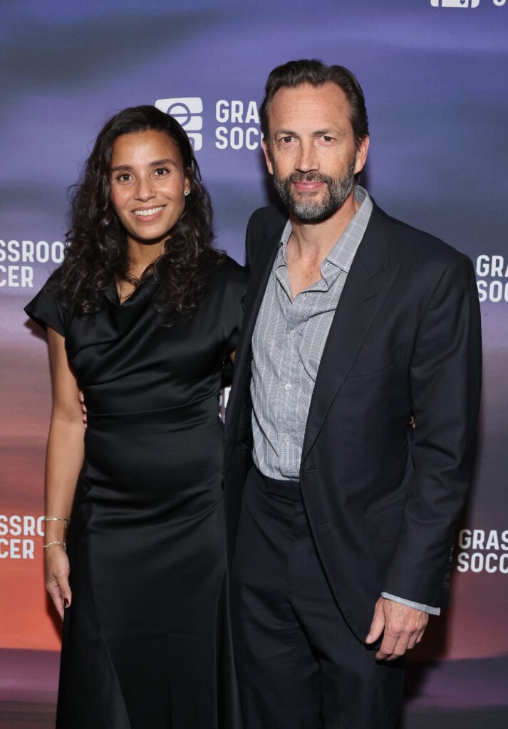 Marilee Fiebig and Andrew Shue together in 2024 before becoming engaged.