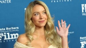Sydney Sweeney waves in 2026.