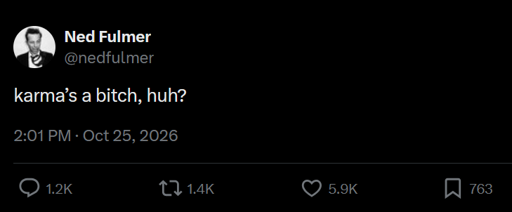 Ned Fulmer subtweets Ethan Klein.