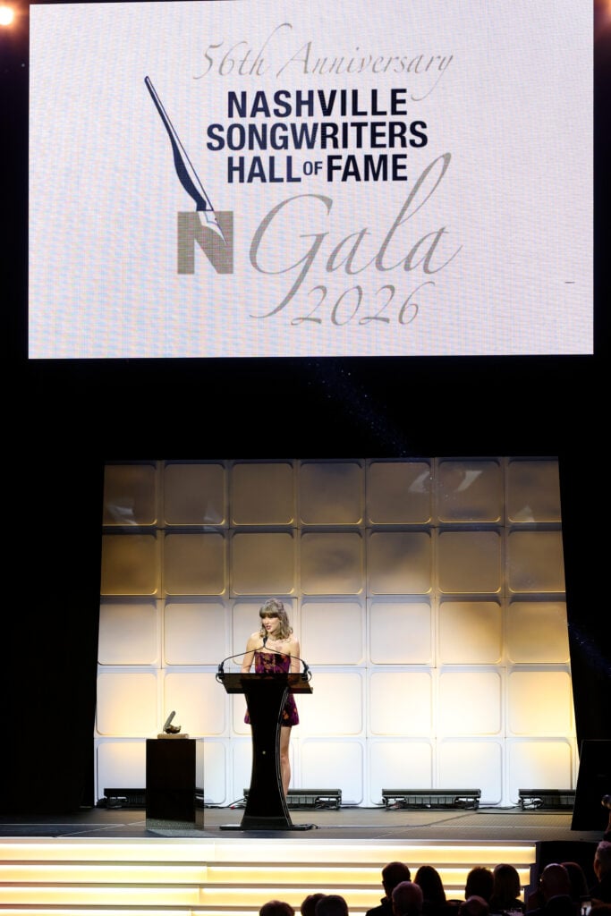 Taylor Swift at the Songwiter's Hall of Fame Gala on October 26, 2026.