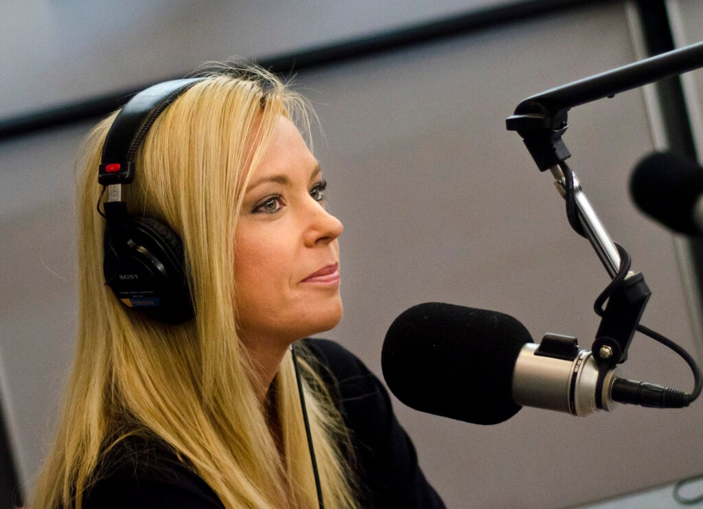 Kate Gosselin speaks on SiriusXM's "Broadminded" radio show at SiriusXM Studio on March 2, 2012 in Washington, DC. 