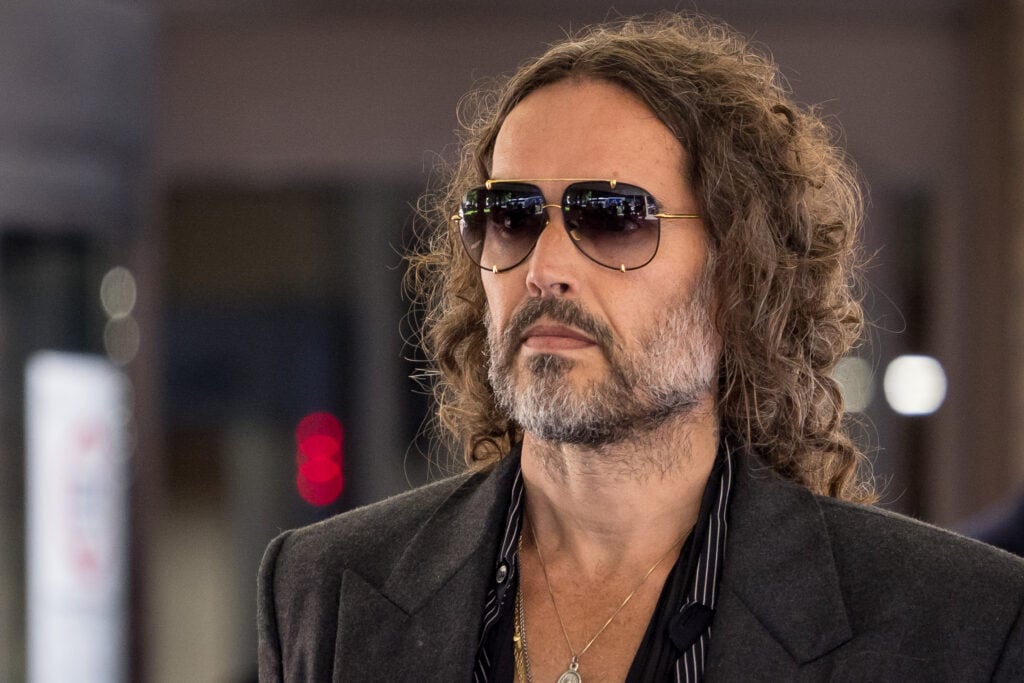 Russell Brand leaves Southwark Crown Court after pleading not guilty on May 30, 2025 in London, England. 