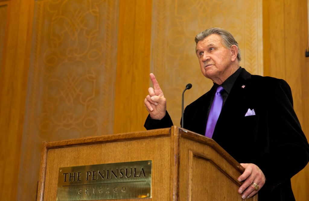 Mike Ditka former Chicago Bears coach speaks at The Christopher and Dana Reeve Foundation dinner at the Peninsula Hotel on October 22, 2015 in Chicago, Illinois.  