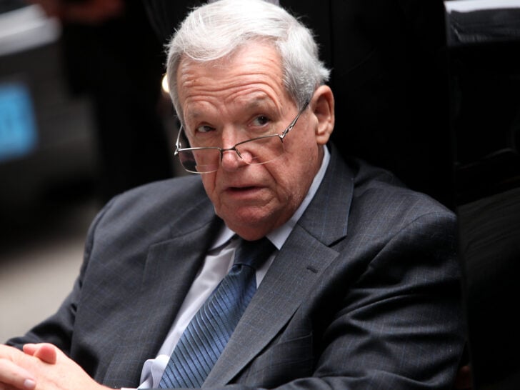 Former House Speaker Dennis Hastert leaves the Dirksen Federal Court House in a wheelchair after his sentencing on April 27, 2016 in Chicago, Illinois.