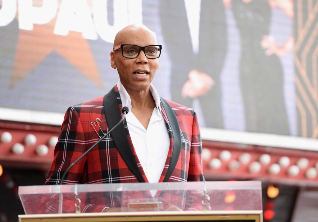 Drag queen RuPaul is honored with a star on The Hollywood Walk of Fame on March 16, 2018 in Hollywood, California.  