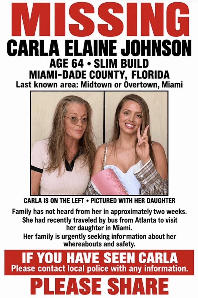 Woah Vicky's mother, Carla Johnson, has gone missing.
